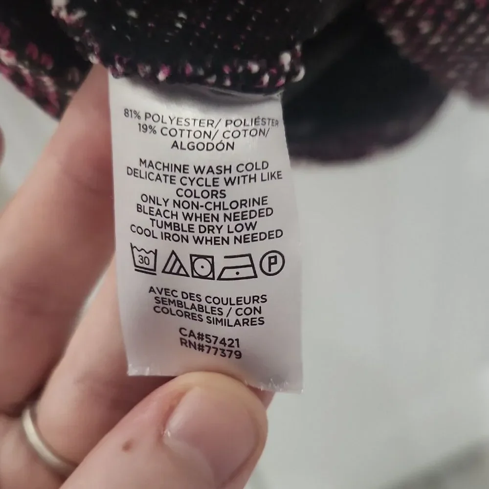 Ann Taylor Factory Tweed Sheath Dress Size 10 Pink Black White Knee Length - Picture 3 of 5